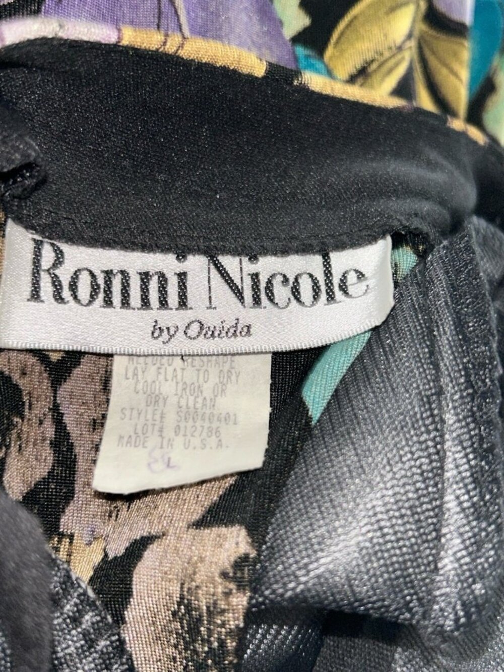 VTG NWT Ronni Nicole Sz LARGE Tropical Floral Open Front Jacket Cardigan TRAVEL - Picture 9 of 11